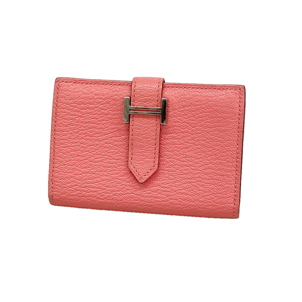 Hermes Bearn Chevre Mysore Business Card Holder/Card Case, Rose Azalee, D Sta...